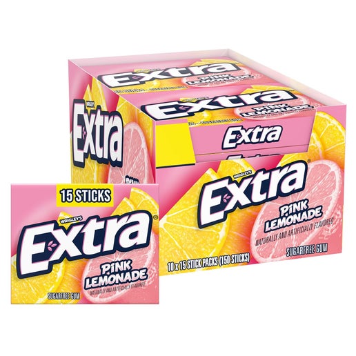 Extra Pink Lemonade Gum 15 Sticks 10ct